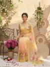 Tew Soft Tabby Digital Print With Embroidery Work Sarees